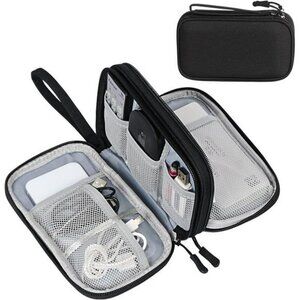 FYY Travel Cable Organizer Waterproof Electronics Storage Case Black Pouch